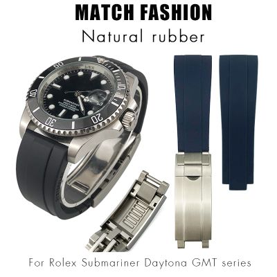 Rubber Watchband 18mm 20mm 21mm 19mm for Rolex Submariner GMT Daytona Oyster Yacht Master Slide Lock Buckle Silicone Strap