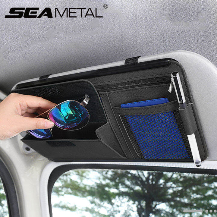 Auto Organizer Car Sun Visor Storage Bag Luxury Card Holder Sunshade