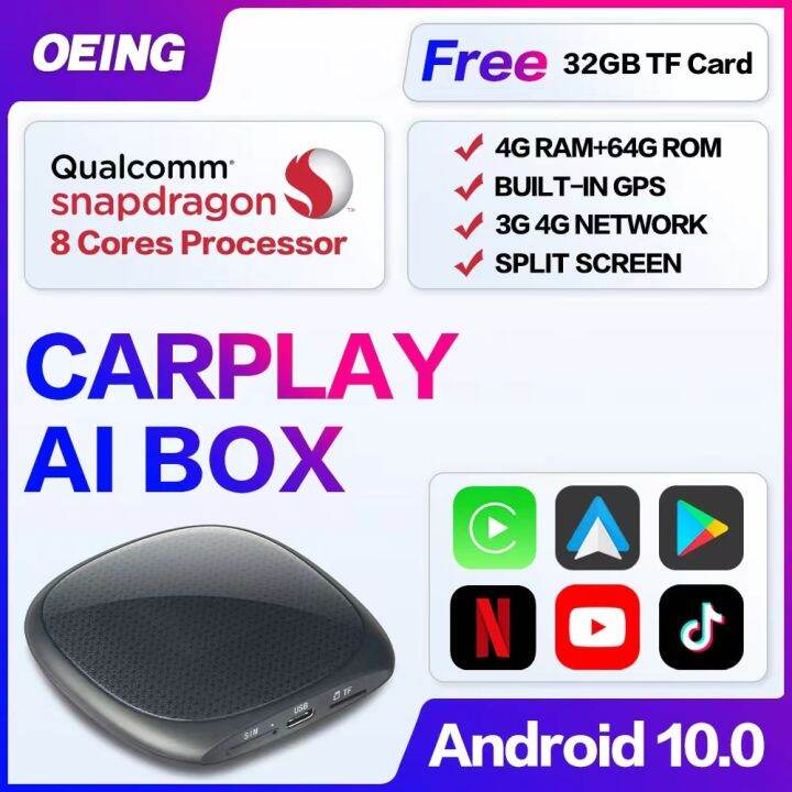 Carplay Ai Box Multimedia Smart Box Android Auto 4G+64G Wireless Car