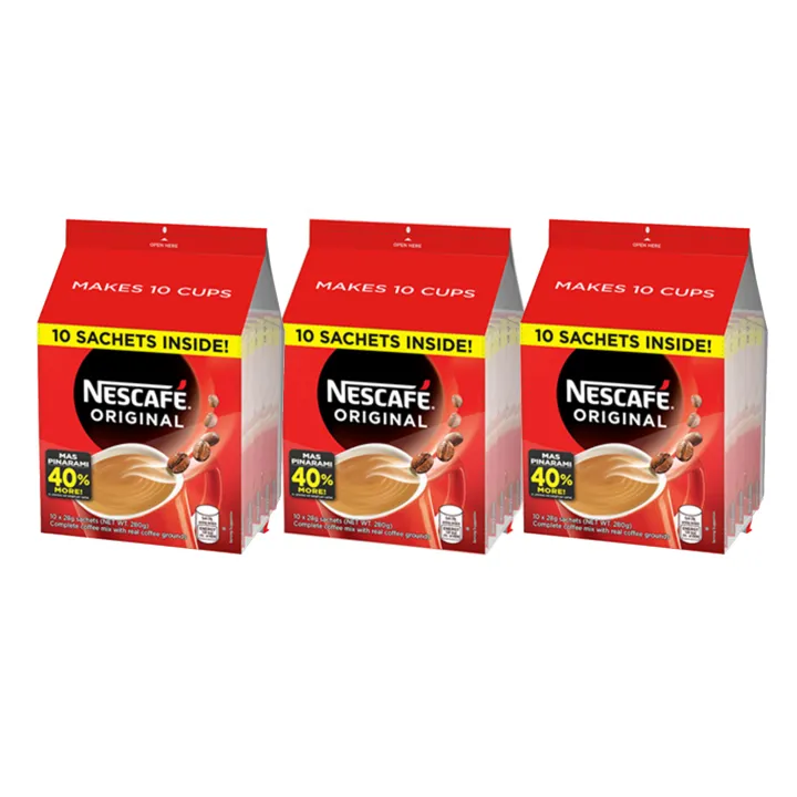 NESCAFE ORIGINAL 3IN1 COFFEE 28G PACK OF 10 SACHETS x 3 Lazada PH