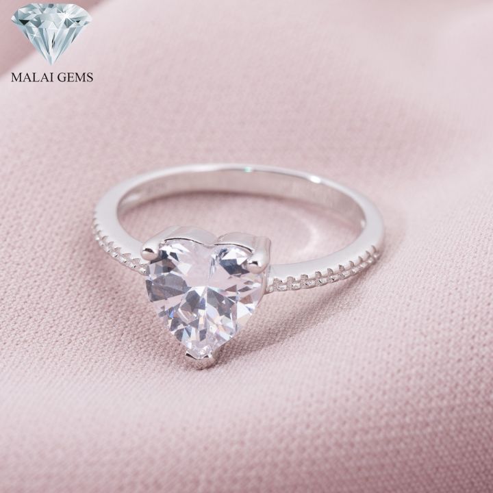 malai-gems-แหวนเพชร-เงินแท้-925-เคลือบทองคำขาว-ประดับเพชรสวิส-cz-รุ่น-291-rk0056-แถมกล่อง-แหวนเงินแท้-แหวนหัวใจ-แหวนเพชรหัวใจ