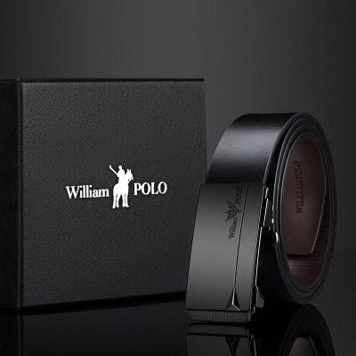 Leather Belt Automatic Buckle Belts For Men Genuine Leather Waist Mens Strap Brand High Quality Fashion Belts WILLIAMPOLO