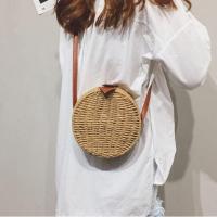 BAGAG03 กระเป๋าสานกล่องกลม Maru Straw Bag ส่งฟรี (A15)