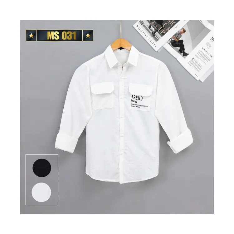 Áo SƠ MI NỮ form rộng cổ bẻ tay lỡ có túi dáng ulzzang freesize unisex thêu  LOGO ĐEN 20 INCH màu trắng  Giá Tiki khuyến mãi 96000đ  Mua ngay 