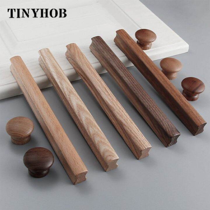 shudaoHardware Mall Natural Oak/Beech/Black Walnut Door Pulls