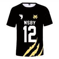 2023 Customized Fashion Haikyuu!! Anime msby character 5XL men women 3D printed T-shirt cosplay sport T-shirt short sleeve g，Contact the seller for personalized customization