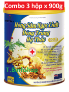 Combo 3hộp x 900gr hộp Sữa Bột Hồng Sâm Ngọc Linh, Đông Trùng Hạ Thảo Gold