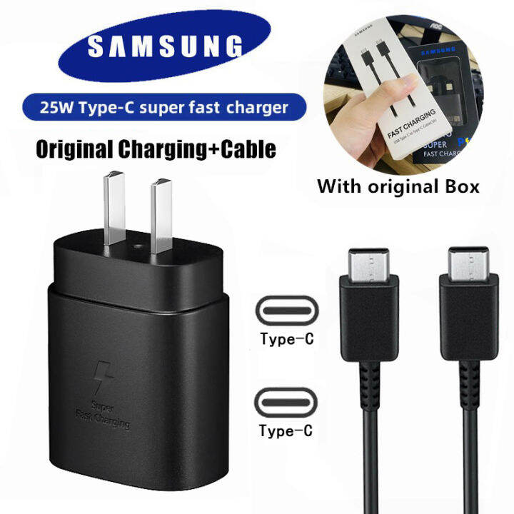 Samsung Charger Type C 25w Pd Quick Charger Adapter With Type C To Type C Cable For Galaxy S20