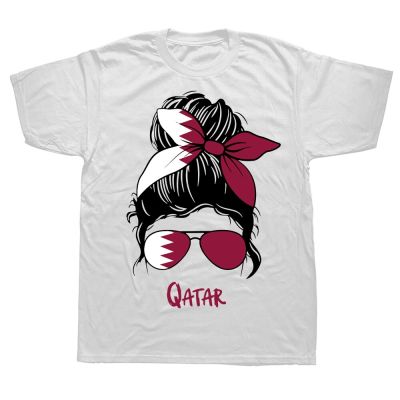 Funny Qatari Qatar Girl Woman Flag T Shirts Summer Graphic Cotton Streetwear Short Sleeve Birthday Gifts T shirt Mens Clothing XS-6XL