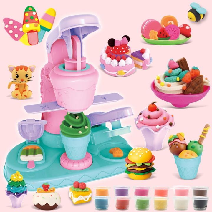 sabai-sabai-ชุดของเล่นเครื่องทําไอศครีม-เครื่องทำไอศกรีมโคลนสี-ชุดแม่พิมพ์ทำขนมไอศครีมแฮนด์เมดสำหรับเด็ก-ของเล่นเด็กเสริมพัฒนาการ