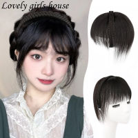 【♡Lovely girls house♡】ที่คาดผมแฟชั่นของผู้หญิงวิกผมม้าที่คาดผมไร้รอยวิกผมยาวถักตกแต่งผมหน้าม้าปลอม