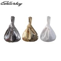 Esle Wang Casual Top-handle Bags Vintage Women Hand-made Sequins Golden White Japanese Small Handbag Wrapped Wrist Bag