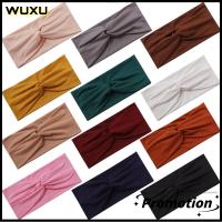 WUXU กันลื่น ยืด headbands สีทึบทึบ นุ่มนุ่มๆ แถบคาดศีรษะกีฬา ใช้งานได้หลากหลาย ดูดซับเหงื่อ ที่คาดผมแบบถักเกลียว สำหรับการออกกำลังกายโยคะในชีวิตประจำวัน