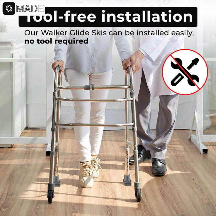 Universal Walker Feet Covers Help Seniors Walker Glide Feet Cover for