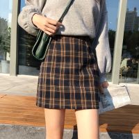 COD ▩ﺴ✣ qafh47 Plaid Skirt High Waist Short A-Line Skirt 1204