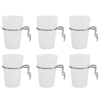 6 Sets Pegboard Bins with Rings Style Pegboard Hooks with Pegboard Cups Pegboard Cup Holder Accessories Transparent