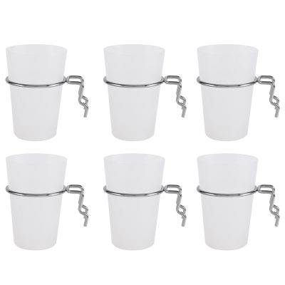 6 Sets Pegboard Bins with Rings Style Pegboard Hooks with Pegboard Cups Pegboard Cup Holder Accessories Transparent