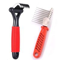 Pet Dematting Comb Undercoat Long Hair Cat Dog Fur Rake Brush With Long Blades &amp; Safety Edges For Removing Mats Tangles &amp; Knots cnv