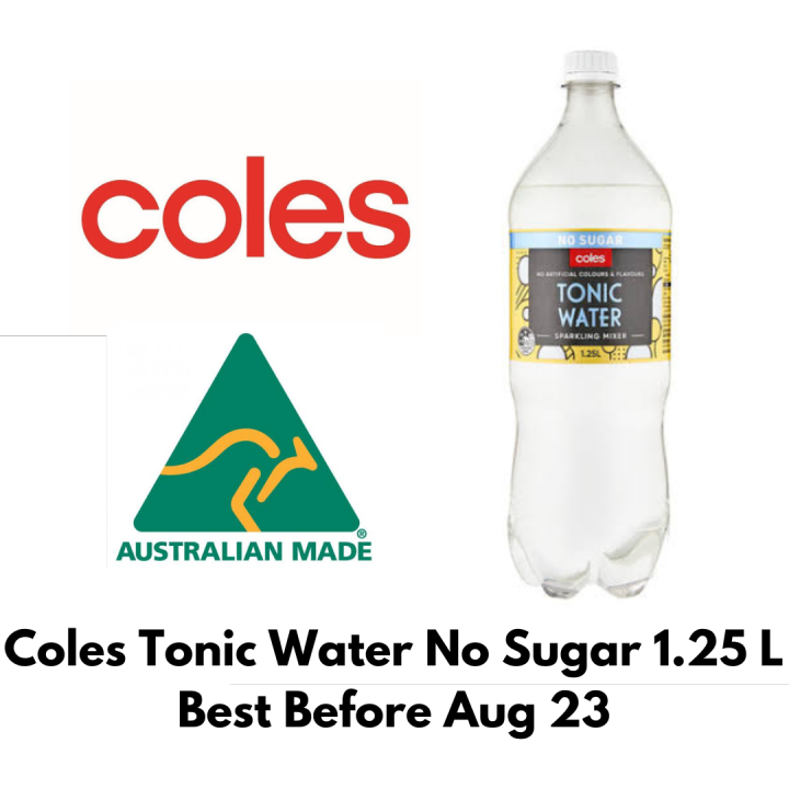 Coles Tonic Water No Sugar 1.25 L (BBF AUG '23) Lazada.co.th