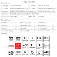 ZZOOI Digital Multimeter Anti-burn Mini DC/AC NCV Square-wave output True RMS Diode Tester Electronic Maintenance instrument KM-DM01B