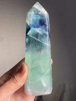 สะอาดมากสวยงามที่มีสีสัน Fluorite Magic Wand การรักษาธรรมชาติคริสตัล Dot ตกแต่งบ้านของขวัญ Ornaments