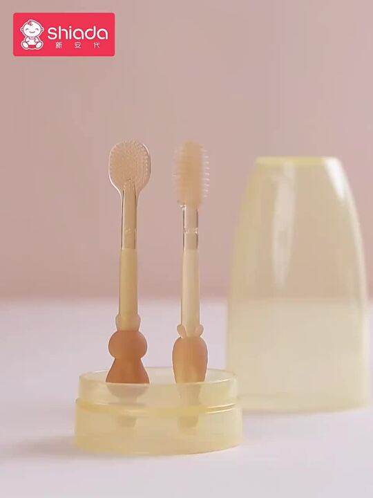Baby toothbrush baby teeth cleaning set silicone tongue coating oral