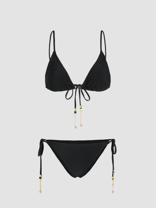 Cider Knotted Triangle Bikini Swimsuit Lazada.co.th