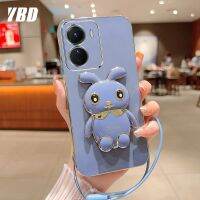 YBDเคสกระต่ายน่ารักสำหรับ Vivo IQOO Z7X 5G IQOO Z7 Y78 5G Y36 5G เคสโทรศัพท์การ์ตูนแบบสามมิติฟรีสายคล้องเคสซิลิโคนแบบนิ่ม