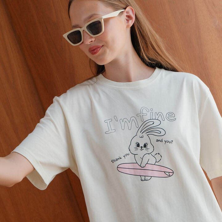 animal-on-vacation-oversize-tee-เสื้อยืดโอเวอร์ไซส์-สกรีนลายซัมเมอร์