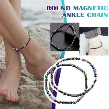 Boho Evil Eye Bead Anklets for Women Men Black Rope Ankle Chain