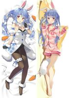 ปลอกหมอนอนิเมะ Dakimakura Usada Pekora ปลอกหมอน VTuber Hololive 2ด้านลายกอดร่างกายขนาด60X180ซม. ปลอกหมอน