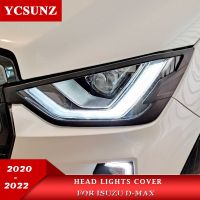 ฝาครอบไฟหน้าอุปกรณ์เสริมสำหรับ Isuzu Dmax 2020 2021 2022ชิ้นส่วนตัวครอบโคมไฟสำหรับ D-Max V-Cross AT35 Safir รถกระบะ Ycsunz