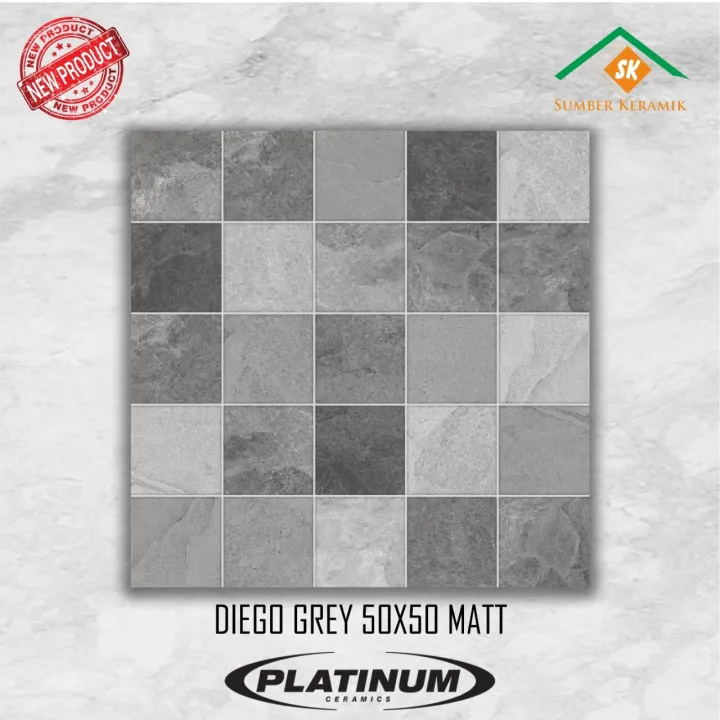 Keramik Lantai 50x50 Diego Grey Platinum Lazada Indonesia