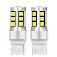 โคมไฟ2รูปแบบขนาดเล็ก T20 W21W WY21W 15 Smd 3030 Led โคมไฟสำรองไฟกระพริบรถยนต์สีแดงสีขาวสีเหลืองหลอดไฟ Drl หลอดไฟเบรค