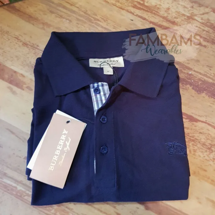 Men & Women (Unisex) Classic Burberry Polo Shirt | Plain White Navy Blue  Black Collared Top | Lazada PH