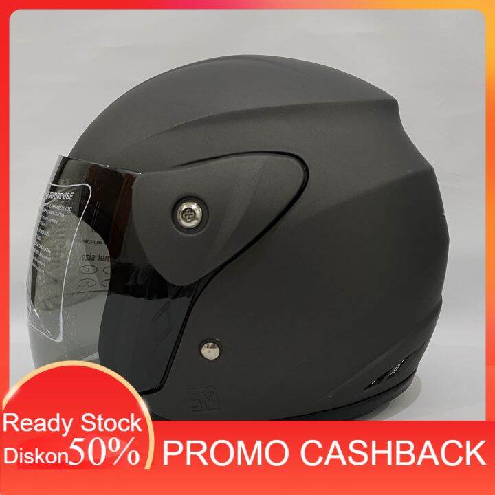 9.9 Helm Motor SNI Evo Solid Abuabu Doff Half Face Nouvo Helem SNI