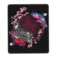 Flower Of Life Sacred Geometry Gamer Mouse Pad Non-Slip Rubber Mousepad Japanese Koi Fish Cherry Blossom Art Office PC Desk Mat