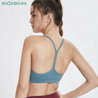 SHINBENE New Y-type Fitness Sports Bras Women Anti-sweat Soft Nylon Running Gym Bras Classic Plain Athletic Yoga Dance Bras