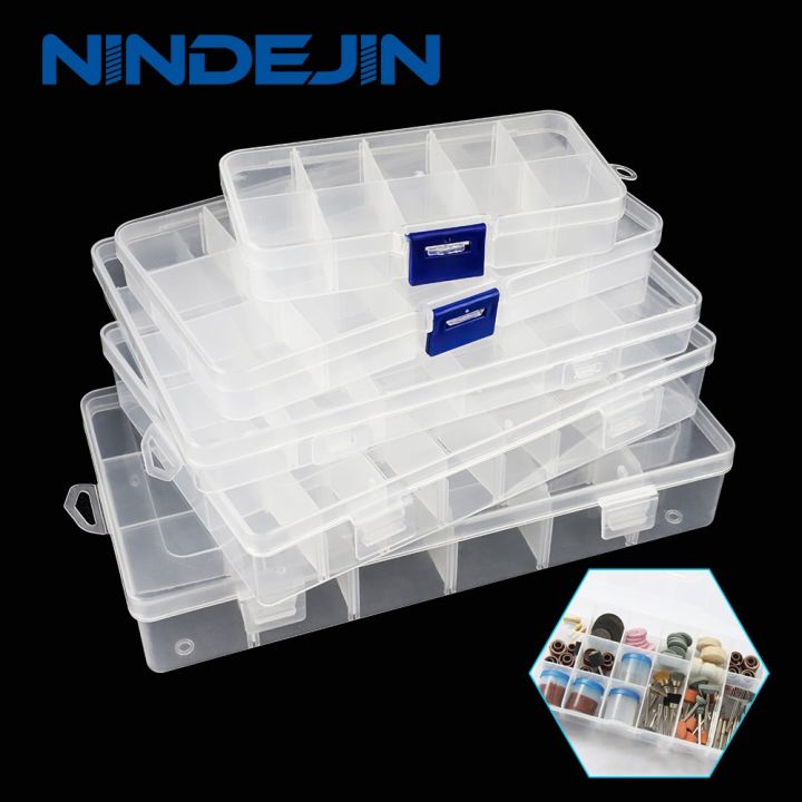 nindejin-กล่องพลาสติก10-24กริดกล่องเครื่องประดับเป็นมิตรกับสิ่งแวดล้อมโปร่งใส-pp-jewellry-กล่องใส่สกรูสำหรับเม็ด-key-เก็บเหรียญ