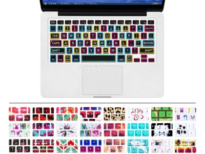 For Apple Mac Macbook Pro 13 15 17 Air 13 Retina 13 US layout Silicone Flower Decal Rainbow Keyboard Cover Keypad Skin Protector Keyboard Accessories