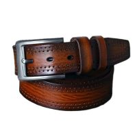 --npd230726ↂ Cattle head layer cowhide men belt personality hollow out manual leather belt joker leisure male money pin buckle belts