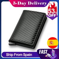 hot！【DT】◈☒♝  DIENQI Carbon Blocking Mens Credit Card Holder Leather Bank Wallet Cardholder Protection Purse