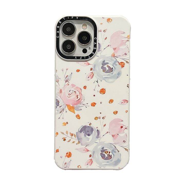 เคสซิลิโคนเหลวลายเมฆและดอกไม้สำหรับ-iphone-14-13-12-11-pro-max-ที่ยึดฝาครอบโทรศัพท์ปลอกเคสฝาครอบเคสไอโฟนโทรศัพท์มือถือ