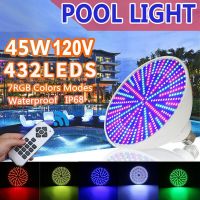 Swimming Pool Light 35/45W IP68 Waterproof Underwater Submersible Lamp Par56 RGB Pool Light with Remote Control Garden Lights