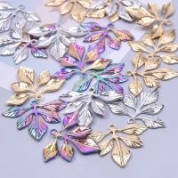 【YD】 6Pcs/Lot Textured Charms Irregular Leaves Pendant Jewelry Making Earrings Necklaces Bulk