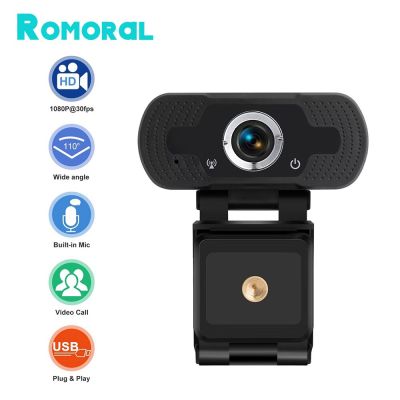 ZZOOI ROMORAL1080P FullHD Webcam With Microphone USB Plug Web Cam for PC Computer Mac Laptop Live Broadcast Conference Streaming Video