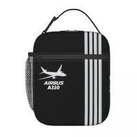 Airbus A330 Captain Stripes Portable Lunch Leakproof Pilot Aviation Airplane Cooler Thermal Food Insulated Lunch Bag School