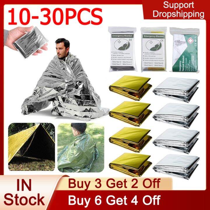 hot-dt-10-30pcs-emergency-thermal-outdoor-camping-survival-blanket-foil-sleeping-insulation-lifesaving