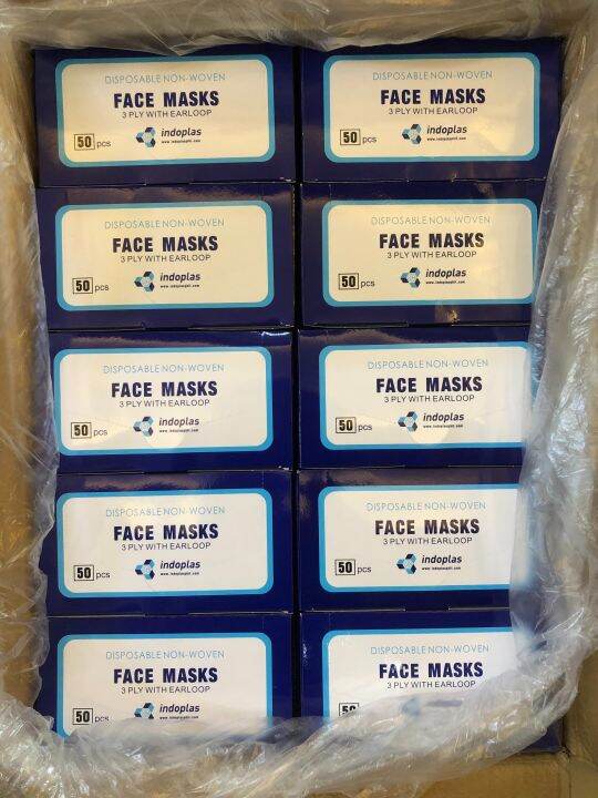 INDOPLAS Disposable Medical Grade Face Mask 3ply (50 pcs) Lazada PH