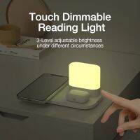 3 In 1 Wireless Charging Station With Night Lights Fast Wireless Charging Dock For Iphone Airpods Iwatch Android Mobile Phones